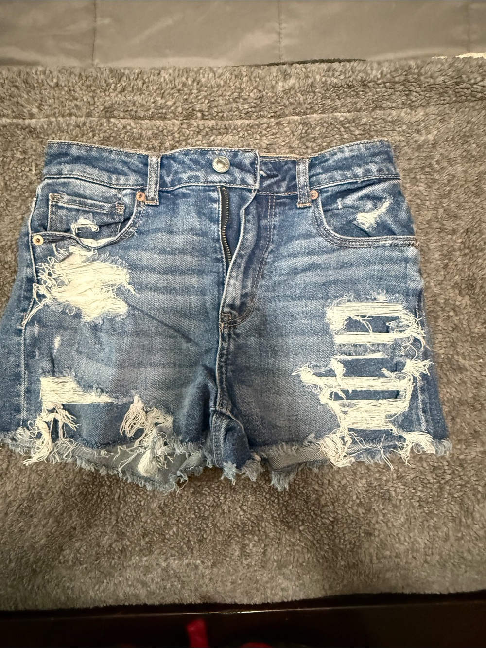 American Eagle Outfitters Distressed Denim Jean Shorts - Blue